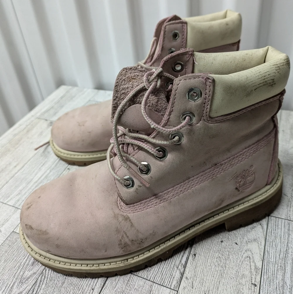 Timberland Pink Kids Lace-Up Boots